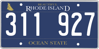 RI license plate 311927