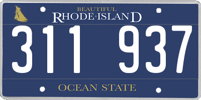 RI license plate 311937