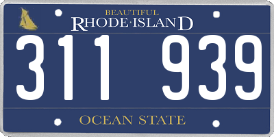 RI license plate 311939
