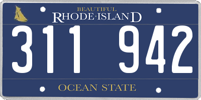 RI license plate 311942