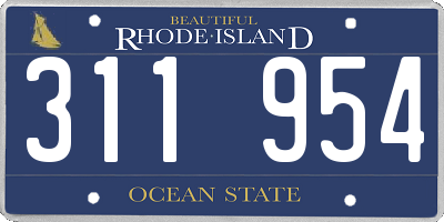 RI license plate 311954