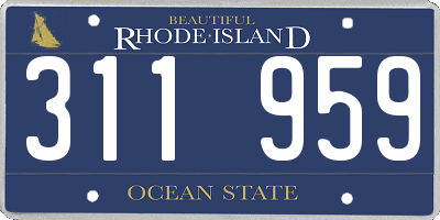 RI license plate 311959
