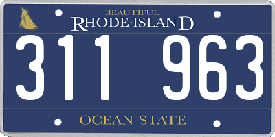 RI license plate 311963