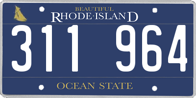 RI license plate 311964