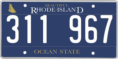 RI license plate 311967