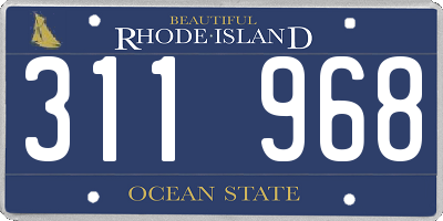 RI license plate 311968