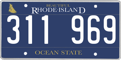 RI license plate 311969