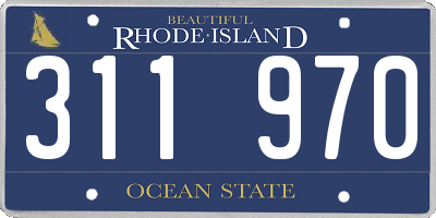 RI license plate 311970