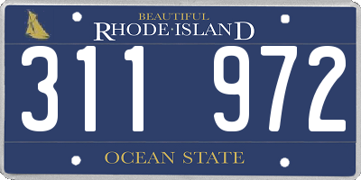 RI license plate 311972