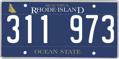 RI license plate 311973