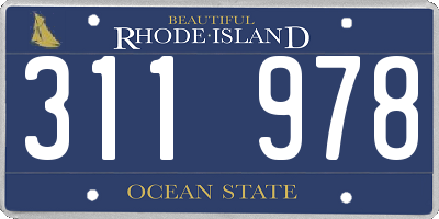 RI license plate 311978