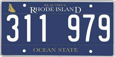 RI license plate 311979