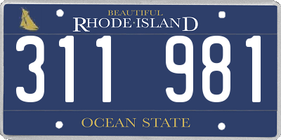 RI license plate 311981