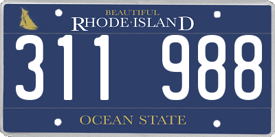 RI license plate 311988