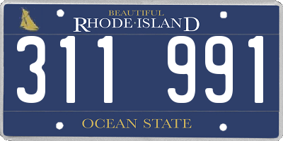 RI license plate 311991