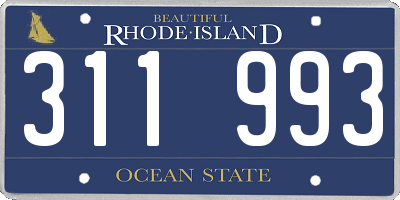 RI license plate 311993