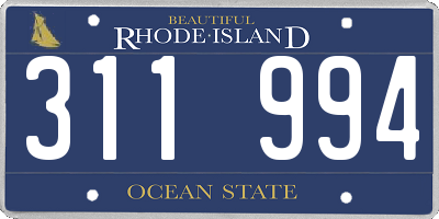 RI license plate 311994