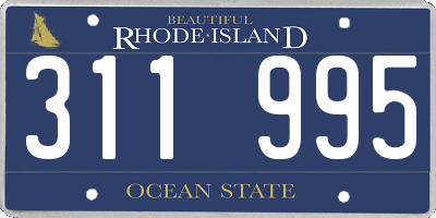 RI license plate 311995