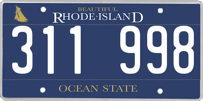 RI license plate 311998