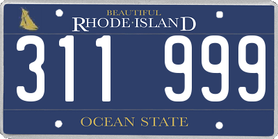 RI license plate 311999