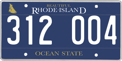 RI license plate 312004