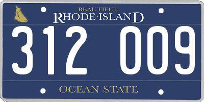 RI license plate 312009
