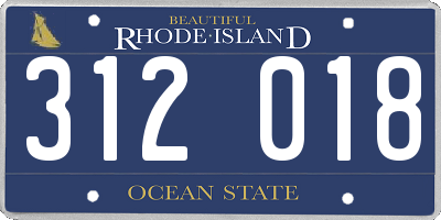 RI license plate 312018