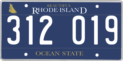 RI license plate 312019