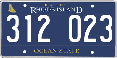 RI license plate 312023