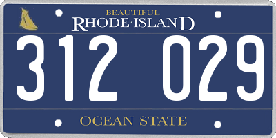 RI license plate 312029