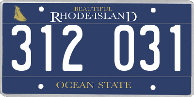 RI license plate 312031