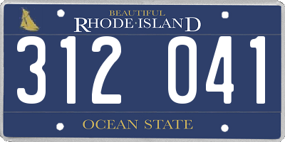 RI license plate 312041