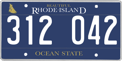 RI license plate 312042
