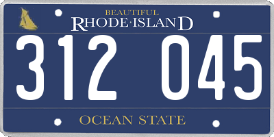 RI license plate 312045