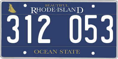 RI license plate 312053