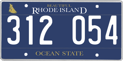 RI license plate 312054