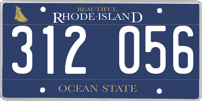 RI license plate 312056