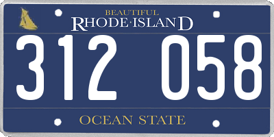 RI license plate 312058