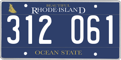 RI license plate 312061