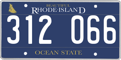 RI license plate 312066