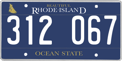 RI license plate 312067