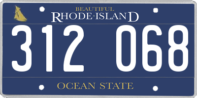 RI license plate 312068