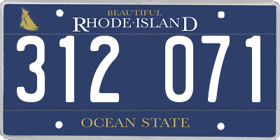 RI license plate 312071