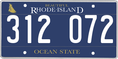 RI license plate 312072