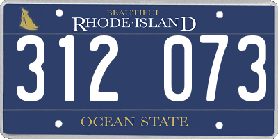 RI license plate 312073