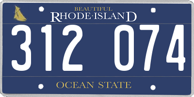 RI license plate 312074