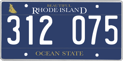 RI license plate 312075