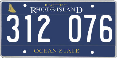 RI license plate 312076