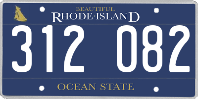 RI license plate 312082