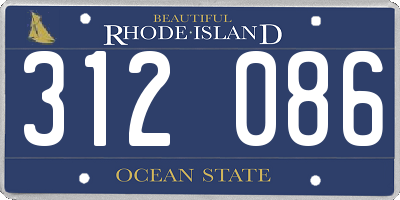 RI license plate 312086